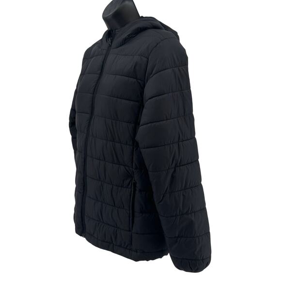 Xersion Puffer Jacket Youth SZ L(14/16) Black Hooded Zip Up Softshell Outerwear - Picture 4 of 6